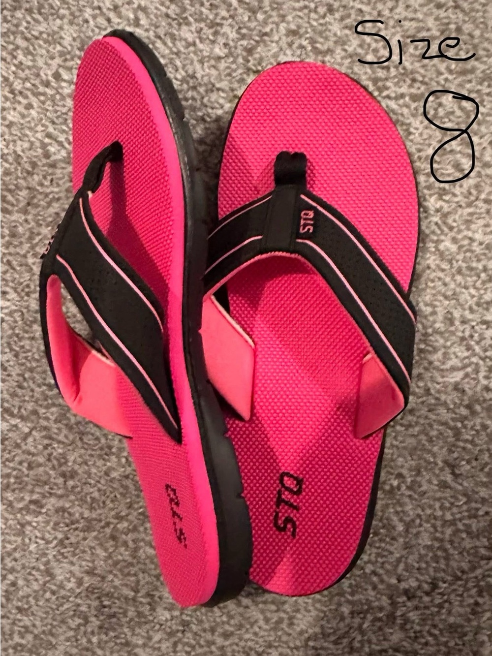 Women's Pink Black Flip-Flop Sandals